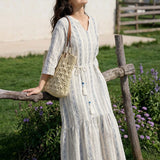Crochet Woven Fan-Shape Shoulder Tote Bag
