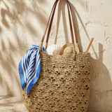 Crochet Woven Fan-Shape Shoulder Tote Bag
