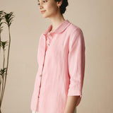 Camisa 100% Linho com Gola Peter Pan e Manga 3/4 ASTRID