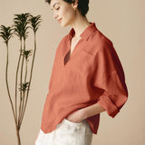 Camisa de Linho Oversized com Bolsos ELOWEN