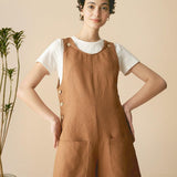 100% Linen U-Neck Short Jumpsuit KENDALL