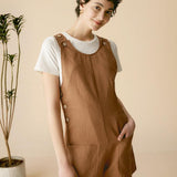 100% Linen U-Neck Short Jumpsuit KENDALL
