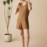 100% Linen U-Neck Short Jumpsuit KENDALL