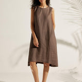 Vestido sem Mangas 100% Linho SIENNA