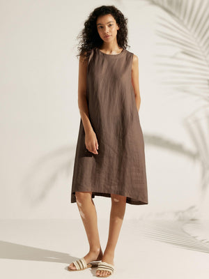Vestido sem Mangas 100% Linho SIENNA