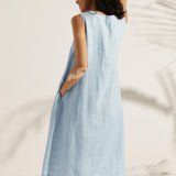 Vestido sem Mangas 100% Linho SIENNA