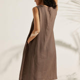Vestido sem Mangas 100% Linho SIENNA