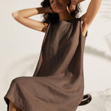 Vestido sem Mangas 100% Linho SIENNA