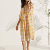 Vestido Midi Evasé em Linho 100% VALENCIA