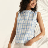 Top de Linho com Gola Drapeada JACQUELINE
