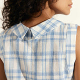 Top de Linho com Gola Drapeada JACQUELINE