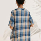 Camisa de Linho 100% Gola V Manga Curta SIERRA