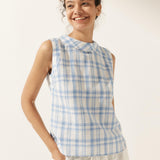 Top de Linho com Gola Drapeada JACQUELINE