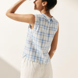 Top de Linho com Gola Drapeada JACQUELINE