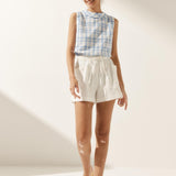 Top de Linho com Gola Drapeada JACQUELINE