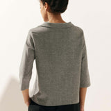 Linen Round Soft-Fold Collar Top LAURA