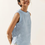 Top de Linho com Gola Drapeada JACQUELINE