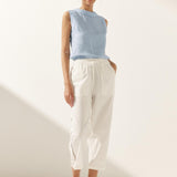 Top de Linho com Gola Drapeada JACQUELINE