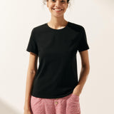 T-shirt Básica Clássica de Bambu em Malha Elástica BELLE