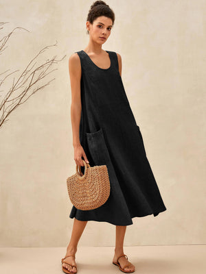 Vestido de Praia em Linho 100% com Balanço GIANA