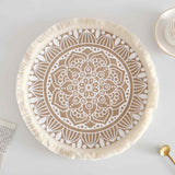 Nordic Woven Jute Placemat Round Fringe Decorative Heat-Resistant Mat