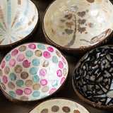 DECORAÇÃO DE TIGELA DE COCO ARTESANAL DE CONCHA NATURAL