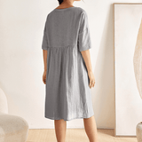 Vestido Midi Evasé em Linho 100% VALENCIA