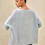 Top de Linho 100% Gola Barco Manga 3/4 AURORA