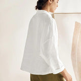 Camisa de Linho Oversized com Bolsos ELOWEN