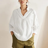Camisa de Linho Oversized com Bolsos ELOWEN
