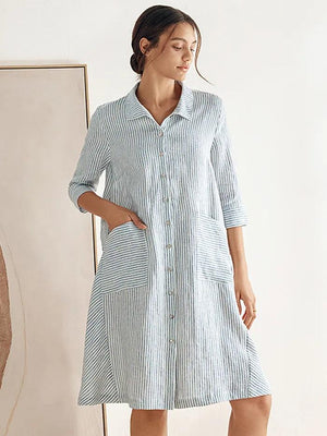 Vestido Chemise 100% Linho MADISON