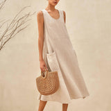 Vestido de Praia em Linho 100% com Balanço GIANA