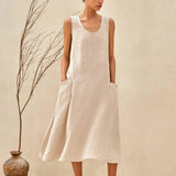 Vestido Regata de Praia Fluido GIANA 100% Linho
