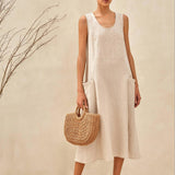 Vestido de Alças de Praia 100% Linho GIANA