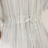 Vestido Comprido 100% Linho Atado Atrás na Cintura HANA
