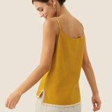 Top de Cavas em Linho com Bainha de Contas Bree