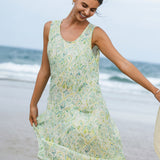 Vestido de alças com estampa floral em linho 100% LORRAINE