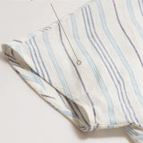 Top com pregas e riscas 100% linho VIA