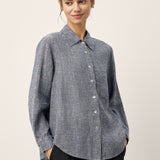 Camisa de Linho 100% com Bolso e Ombros Descaídos ASTER