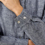 Camisa de Linho 100% com Bolso e Ombros Descaídos ASTER