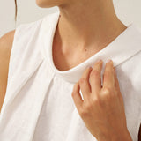 Blusa Sem Mangas com Gola Estruturada 100% Linho BLAIR