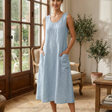 Vestido Regata de Praia Fluido GIANA 100% Linho
