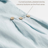 100% Linen Vintage A-Line Button Detail Maxi Dress AMIN