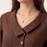 Top de Linho 100% Gola Assimétrica com Prega Invertida OTTILIE