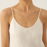 Top de Cavas em Linho com Bainha de Contas Bree