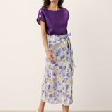 100% Linen Round Neck Button Detail Top ISABELLE
