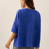 Top de Linho 100% Gola Barco Manga 3/4 AURORA