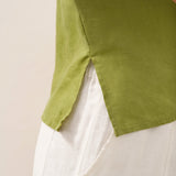 Top Ivy com Gola e Manga Curta 100% Linho