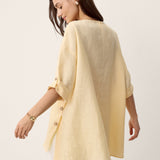 Top Oversized com Bainha Curva em Linho 100% DAPHNEA