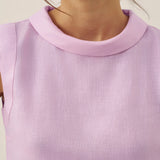 Top de Linho com Gola Drapeada JACQUELINE